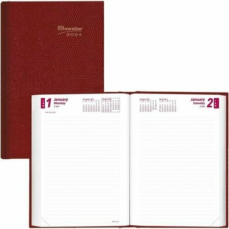 REDIFORM Daily Untimed Planner, 1PPD, Jan-Dec, 7-1/2inx5in, Red REDCB387RED